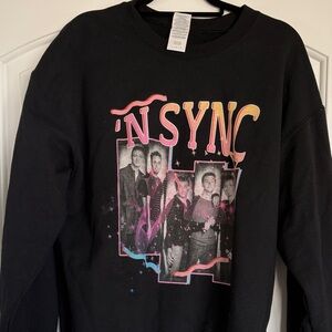 NSYNC Black Graphic Crewneck Sweatshirt